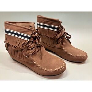 Yoki Gabby 22 Fringe Angle Boots Size 8 Rust NIB